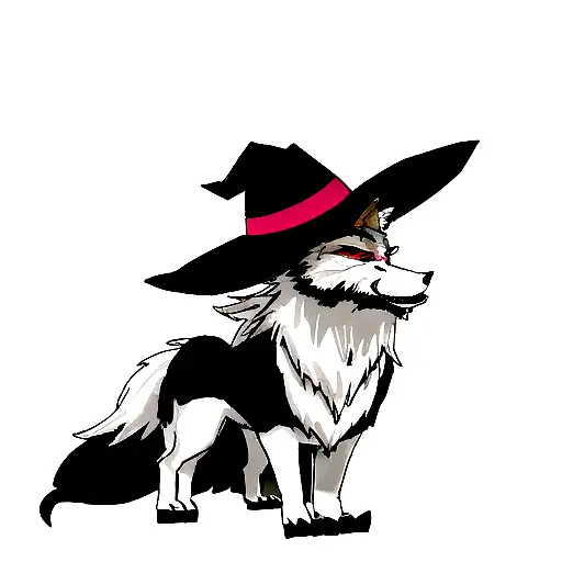 Wolf With Black Hat And Beard