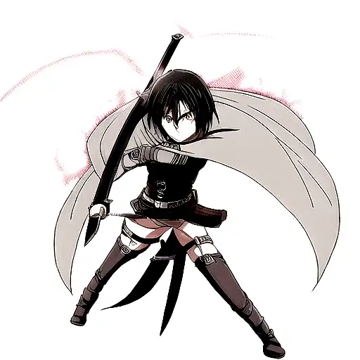 Sword With Mikasa Eyes On The Blade