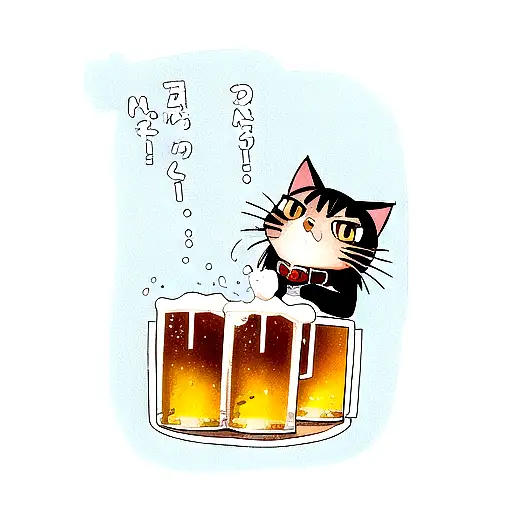 Cat Drinking Beer