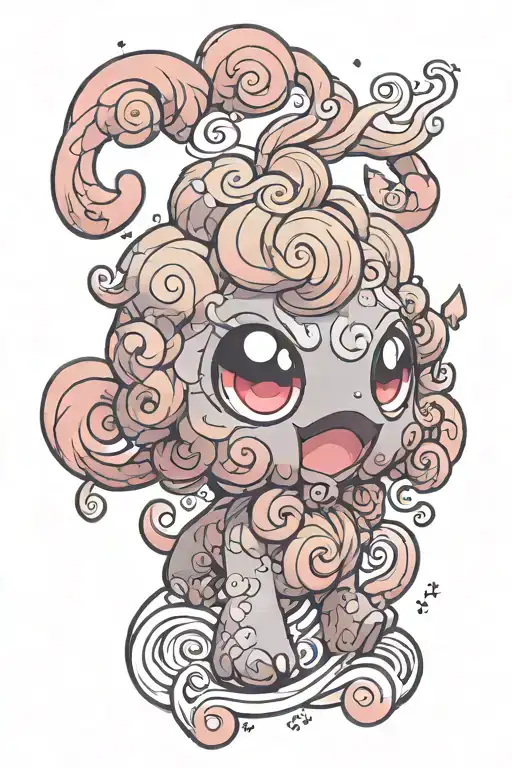 Espurr Pokemon With Swirls Coupled