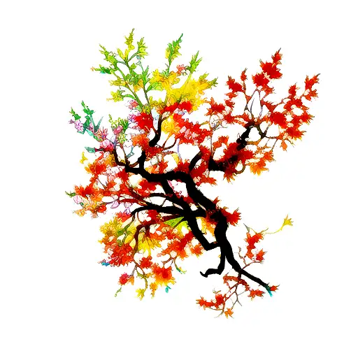 Phoenix Mixed With A Tree With Branches