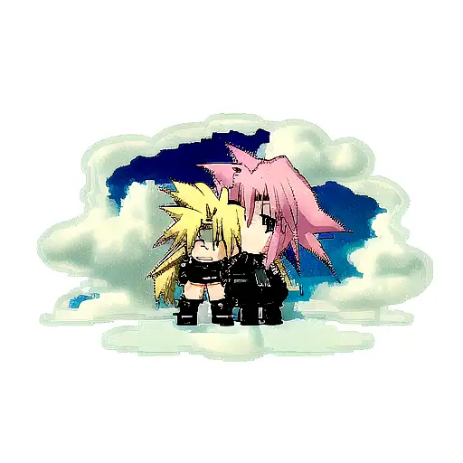 Cloud From Final Fantasy 7 In Sprite Form