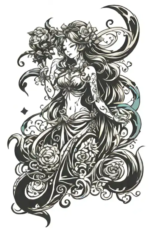 Goddess Of Love With Aquarius Components