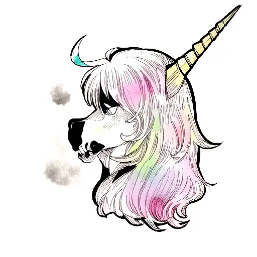 Unicorn With Skull