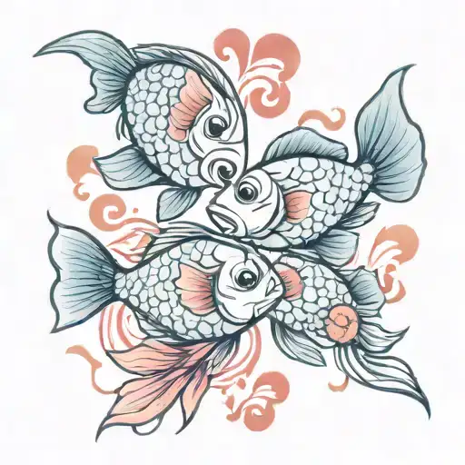 A Fish And Cancer Surrounding Each Other In Love