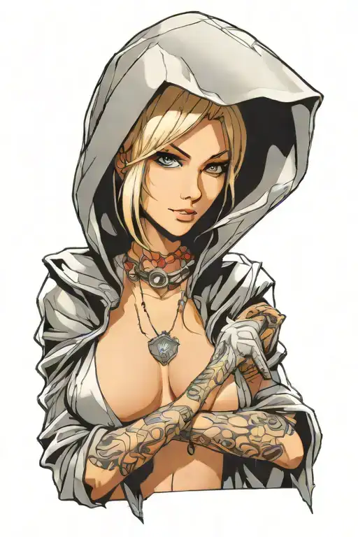 Sexy Assassin Woman With Hood