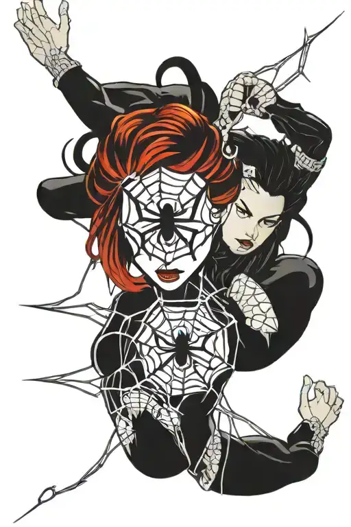 Black Widow Spiders With Webs