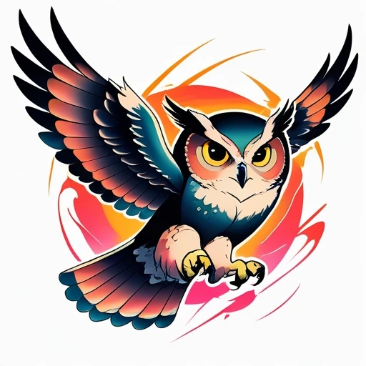 Potterian style owl flying Tattoo idea