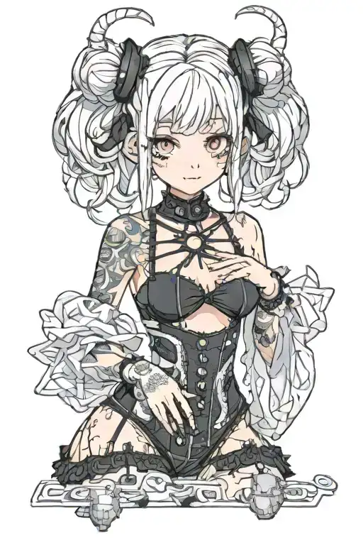 Big Tittie Goth Girl With Neat Space Buns Wearing Lingerie