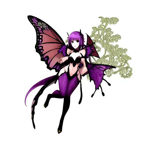 Purple Butterfly With A Dragon Companion