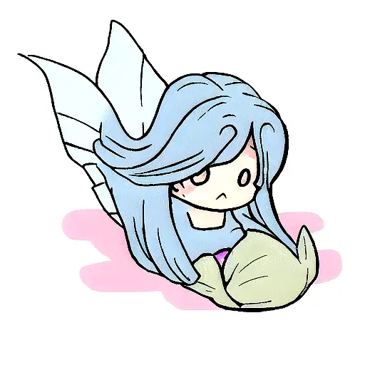 Mermaid With Upward Going Hair