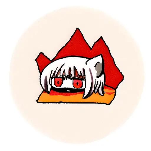 Bad Wolf With Lava And Red Moon