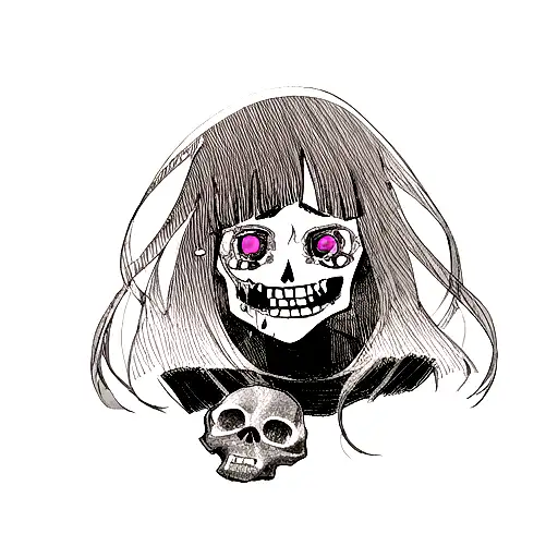 Skull With Half Face Women Who Is Crying