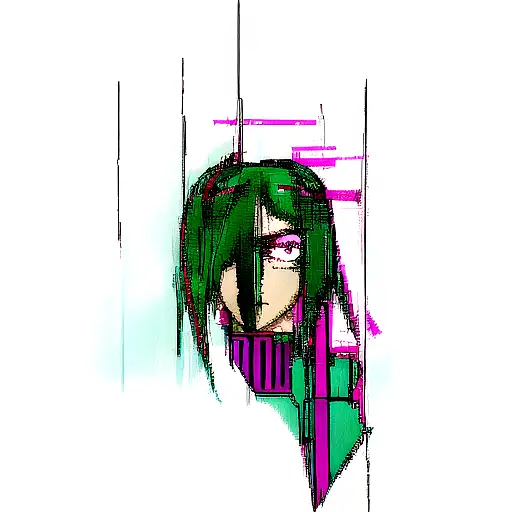 Neotokyo Cyberpunk Lady Head
