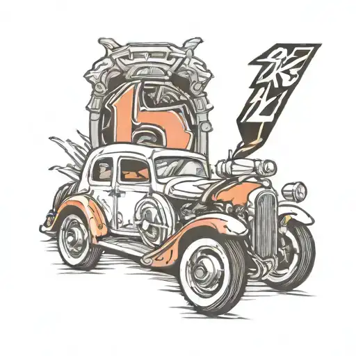 Number 17 With Car Theme