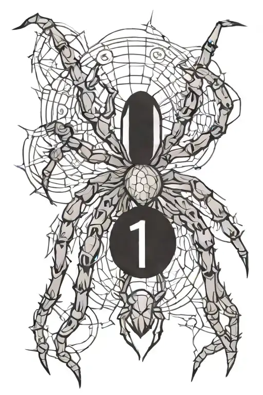 Spider With The Number 1 On Its Abdomine