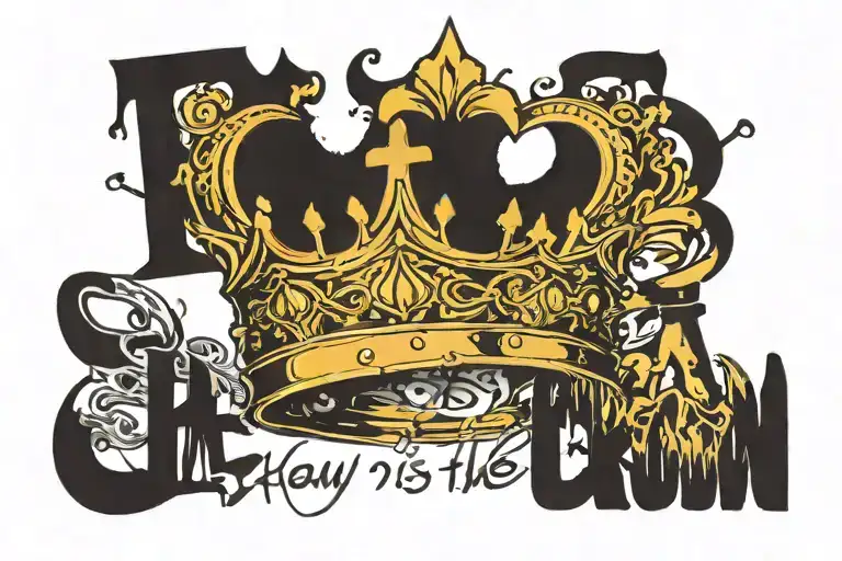 Heavy Is The Crown Writing With A Crown On Top Of The Writing