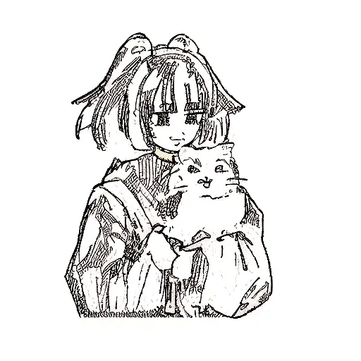 A Girl Holding A Black Cat