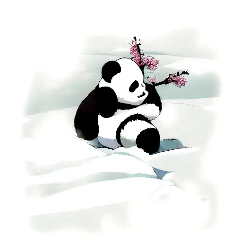 A Panda Fighter In A Snowmountain