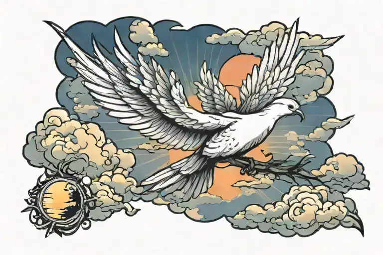 Freedom Dove Sunset Clouds