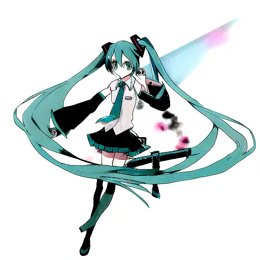 Hatsune Miku With Sword Design On Arm For Men