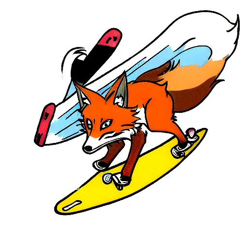 Fox Riding A Skateboard