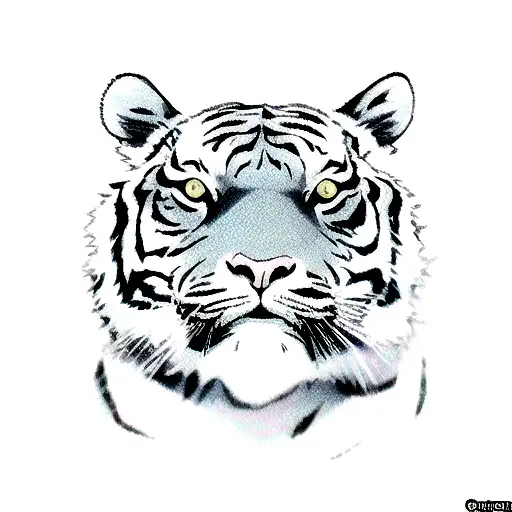 Calm Animated Tiger Gazing The Night Starry Sky