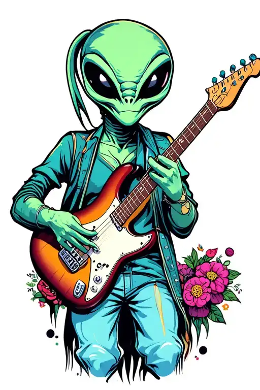 Alien Playing Guitar