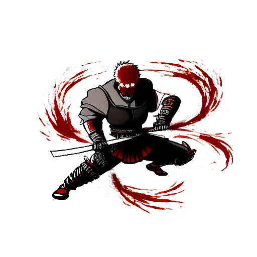 Japan Katana Skull Blood Samurai