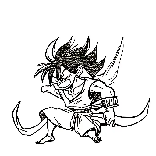 Son Goku With Strawhat From One Piece