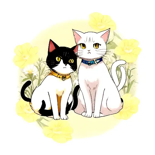 A Yellow And White Cat