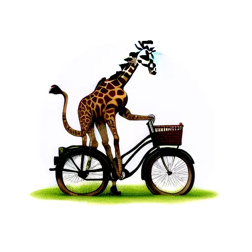 Oldschool Car Bicycle With Giraffe On It