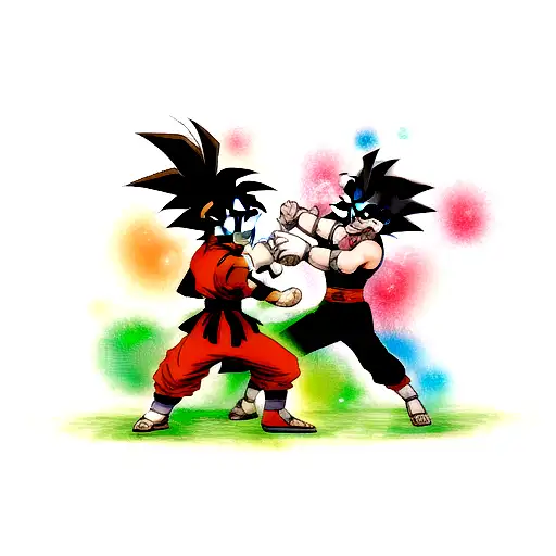 Goku Fighting Naruto In Xolor