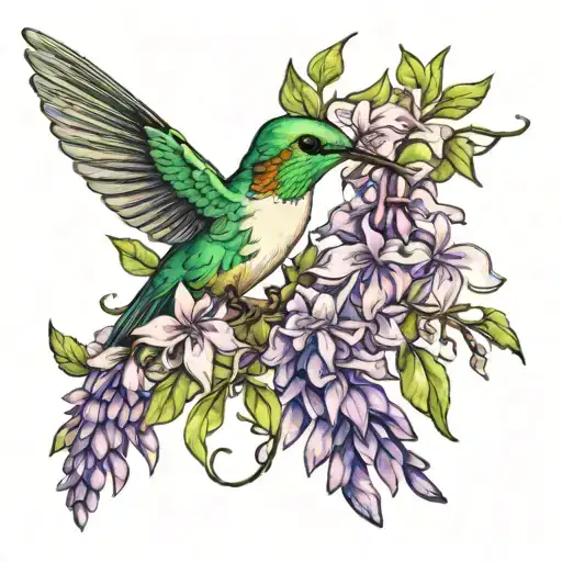 Hummingbird And Wisteria