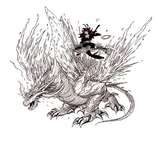 Madara Fighting A Dragon