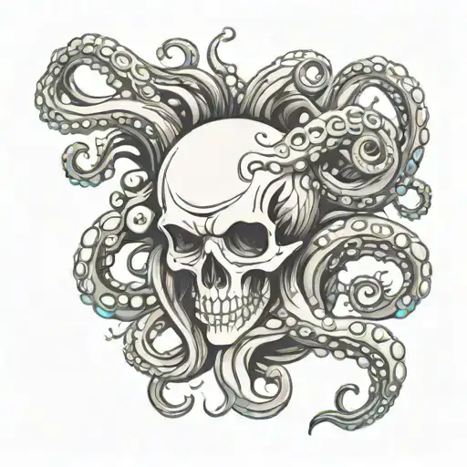 Skull And Octopus Tentacles