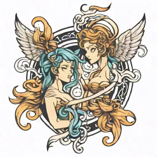 Gemini Sign Intertwined