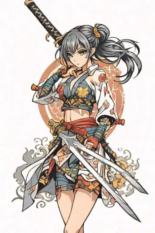 Anime Girl Katana Sword