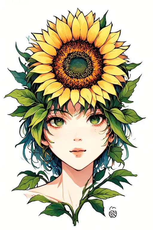 A Body With A Sunflower Head
