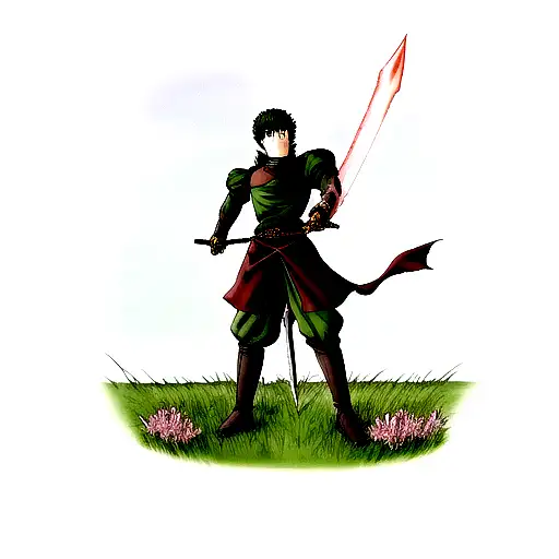 Sword Dragon Slayer From Berserk Stuck In Grass