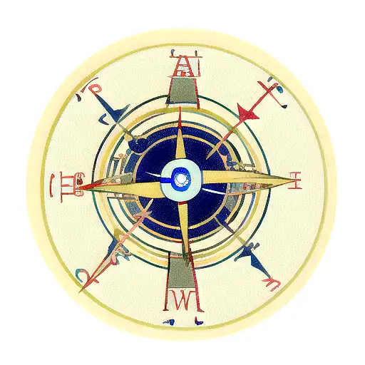 Greek Evil Eye With A Compass