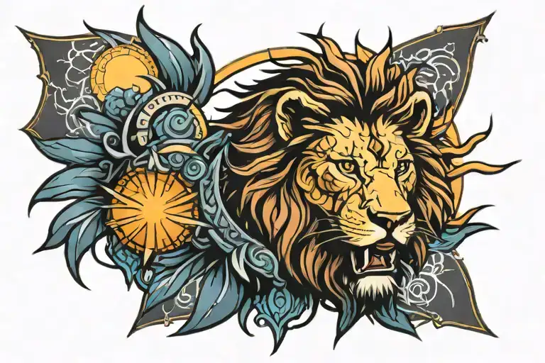 Lion And Sun Rising