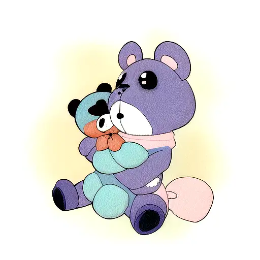 Stitch Cuddling A Teddy Bear