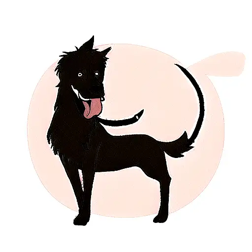 Kelpie Dog With Katana Sword