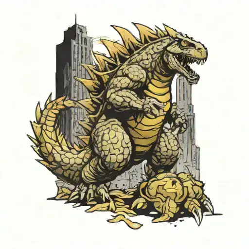 Godzilla Stepping On A Crouton With Combat Boots On