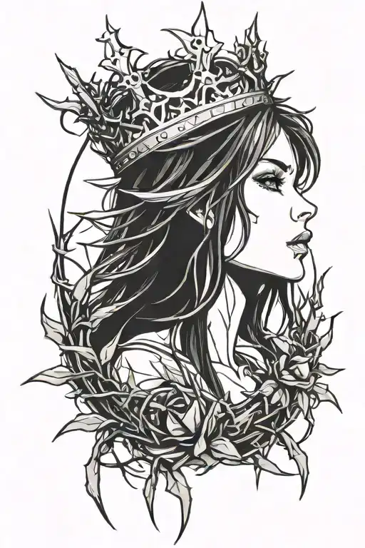 Female With Crown Of Thorns