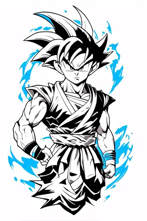 Coverup Dragon Ballz Anime Over A Black And Grey With Blue Solo Leveling Anime