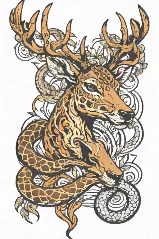 Deer And Snake