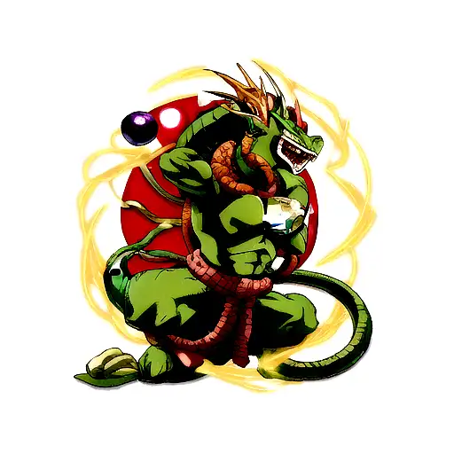 Shenron The Dragon Wrapped Around A Dragon Ball