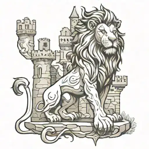 Lion With Castle